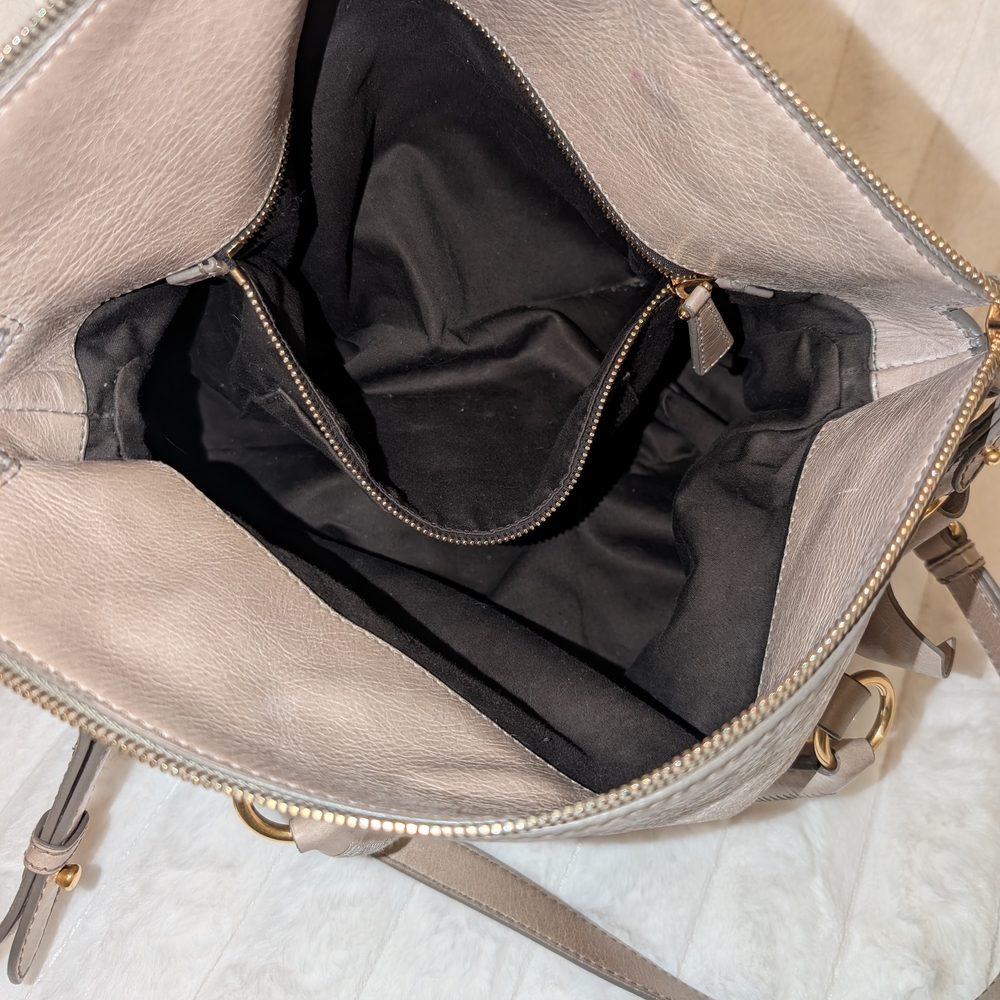 Authentic Miu Miu Taupe Leather Shoulder Bag - Picture 6 of 13
